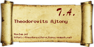 Theodorovits Ajtony névjegykártya